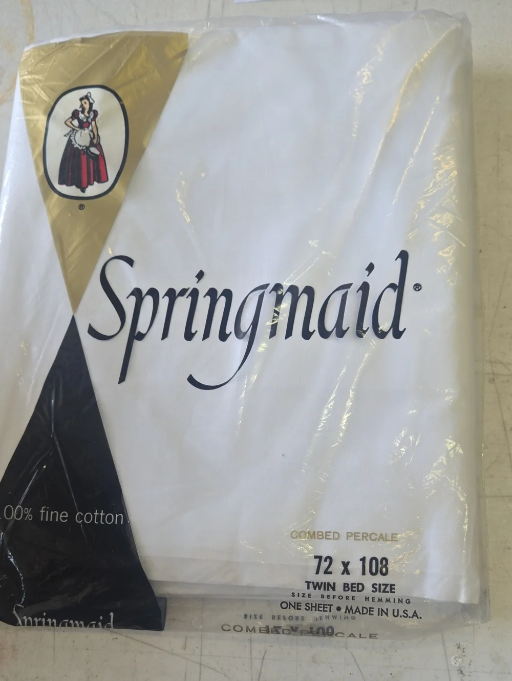 Springmaid White Twin Flat Sheet - Combed Percale